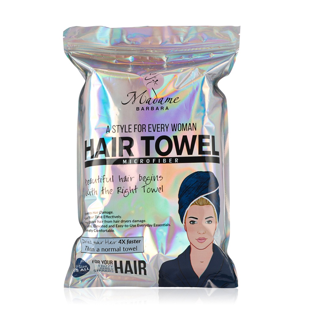 Microfiber Hair Towel - Navy Blue