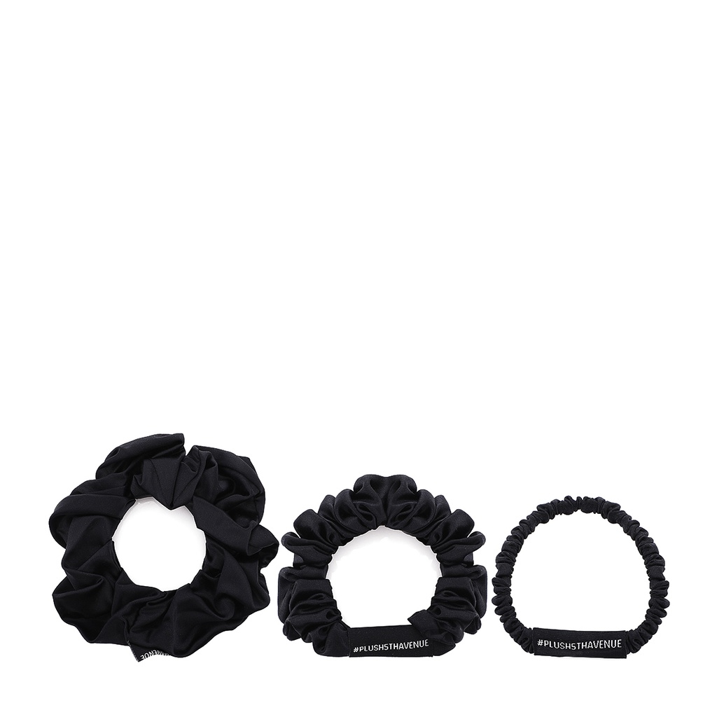Combo Silk Scrunchies - 3 pcs - Black