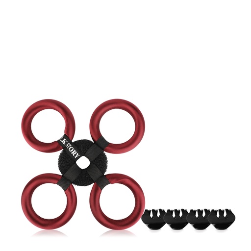 Silk Flower Hair Curler - Burgundy