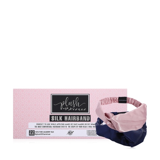 Silk Hairband Set - 2 pcs - Navy Blue & Dirty Pink