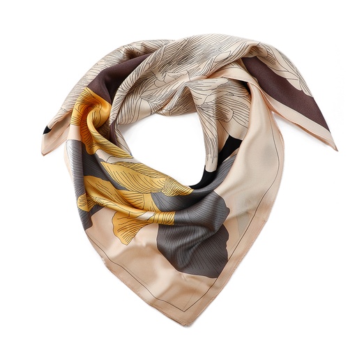 Silk Scarf - Blue & Brown