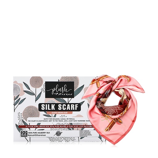 Silk Scarf - Burgundy & Pink